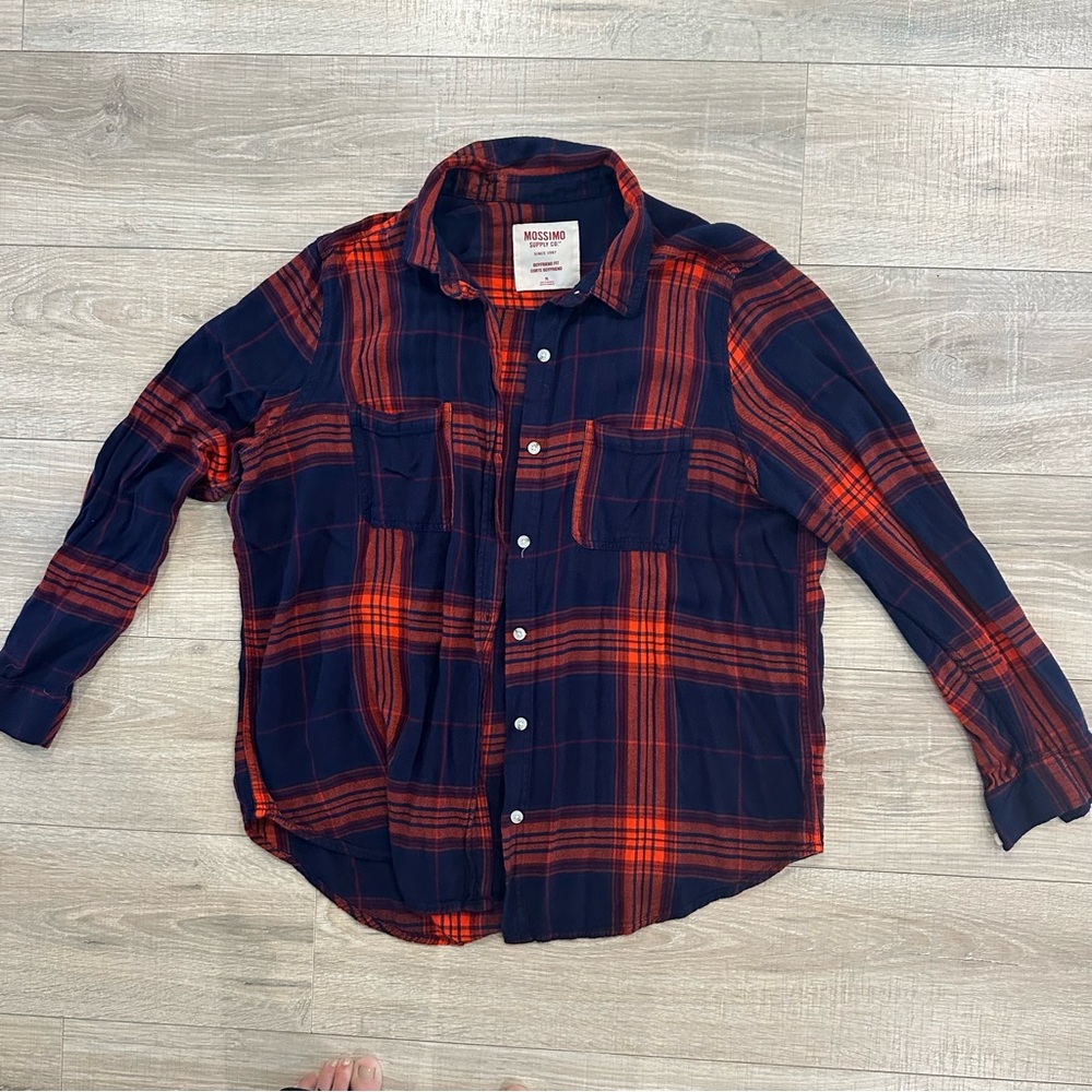 Mossimo Supply Co. Red and Blue Button Down Shirt